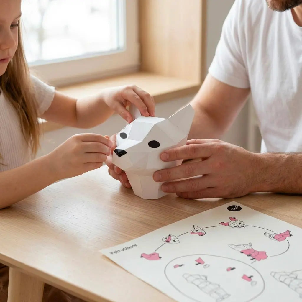 Veilleuse đșOKAđș Le loup- Kit DIY Papercraft 3D - Ă monter soi-mĂȘme- by MOKI MOKI