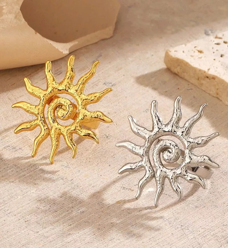 Bague « soleil » ☀️ réglable dorée ou argentée