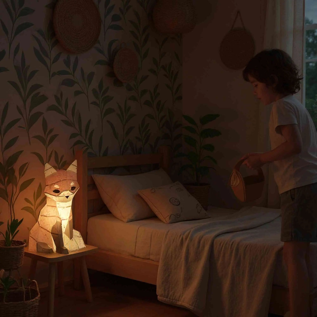 Veilleuse 🦊SHIRO🦊 le Renard - Kit Papercraft 3D - à monter soi-même- by MOKI MOKI