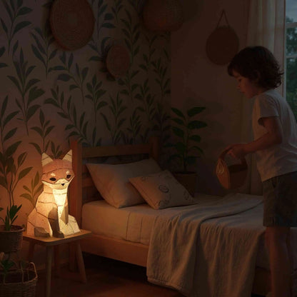 Veilleuse 🦊SHIRO🦊 le Renard - Kit Papercraft 3D - à monter soi-même- by MOKI MOKI