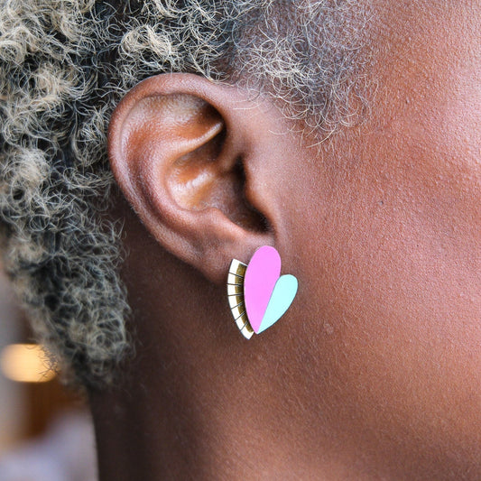 Boucles d’oreilles - Petits coeurs ailés