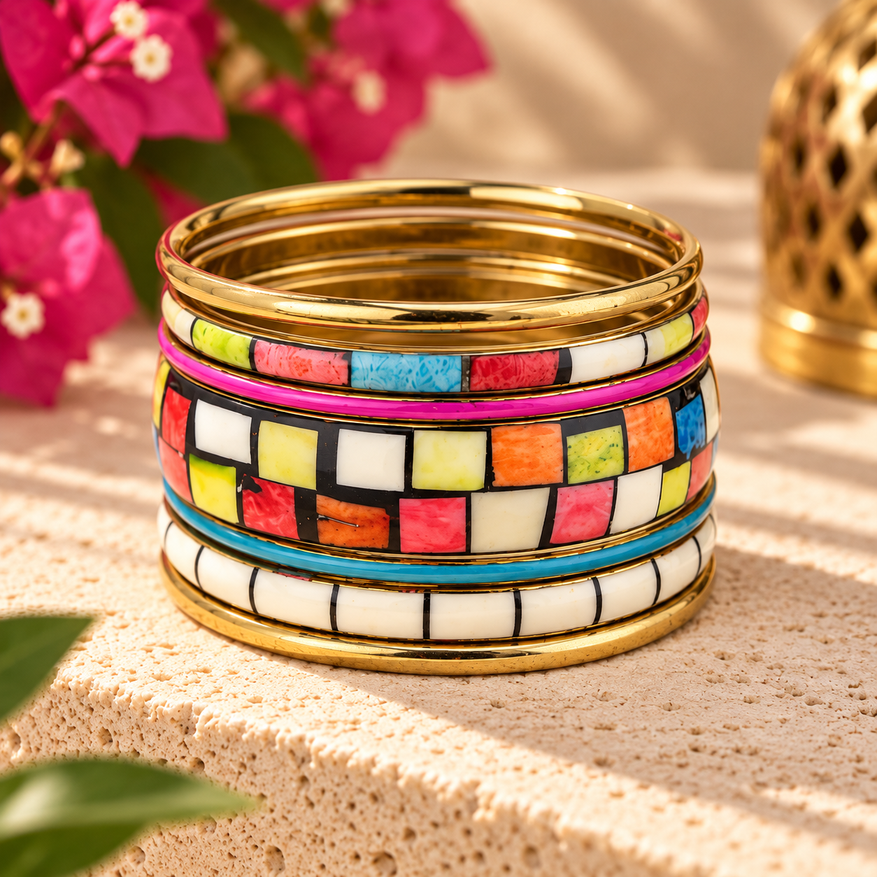 Stack MOSAÏK - Multicolore et doré