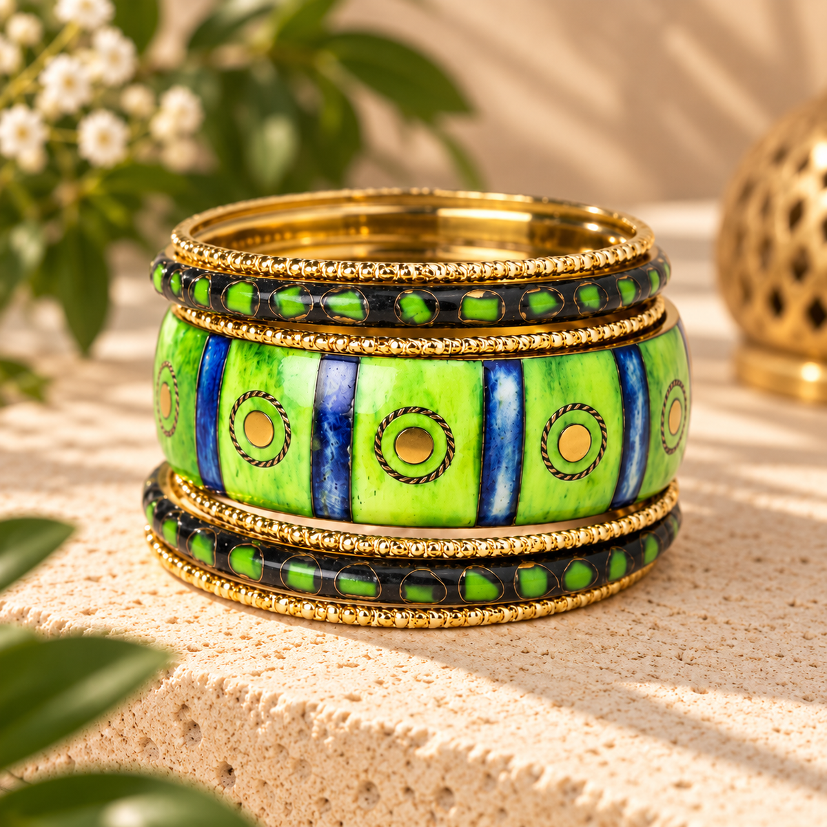 Stack MALIKA - Vert et bleu