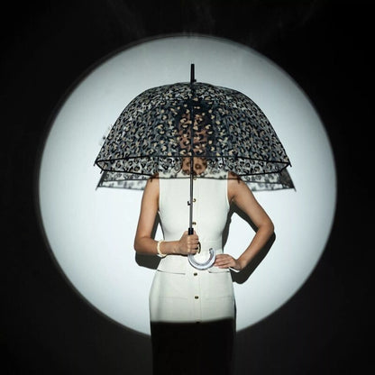 Parapluie transparent « cloche » Imprimé Léopard