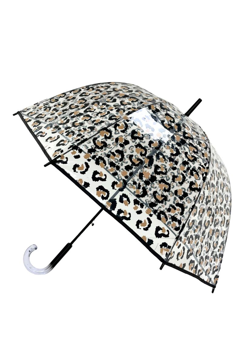 Parapluie transparent « cloche » Imprimé Léopard