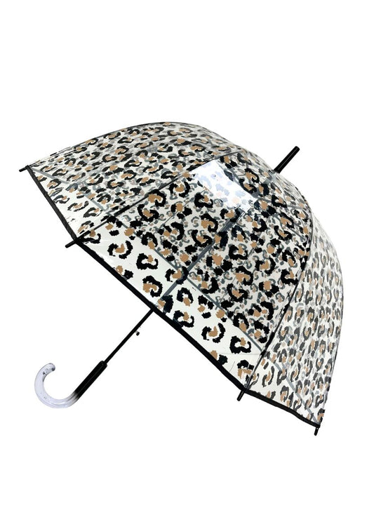 Parapluie transparent « cloche » Imprimé Léopard