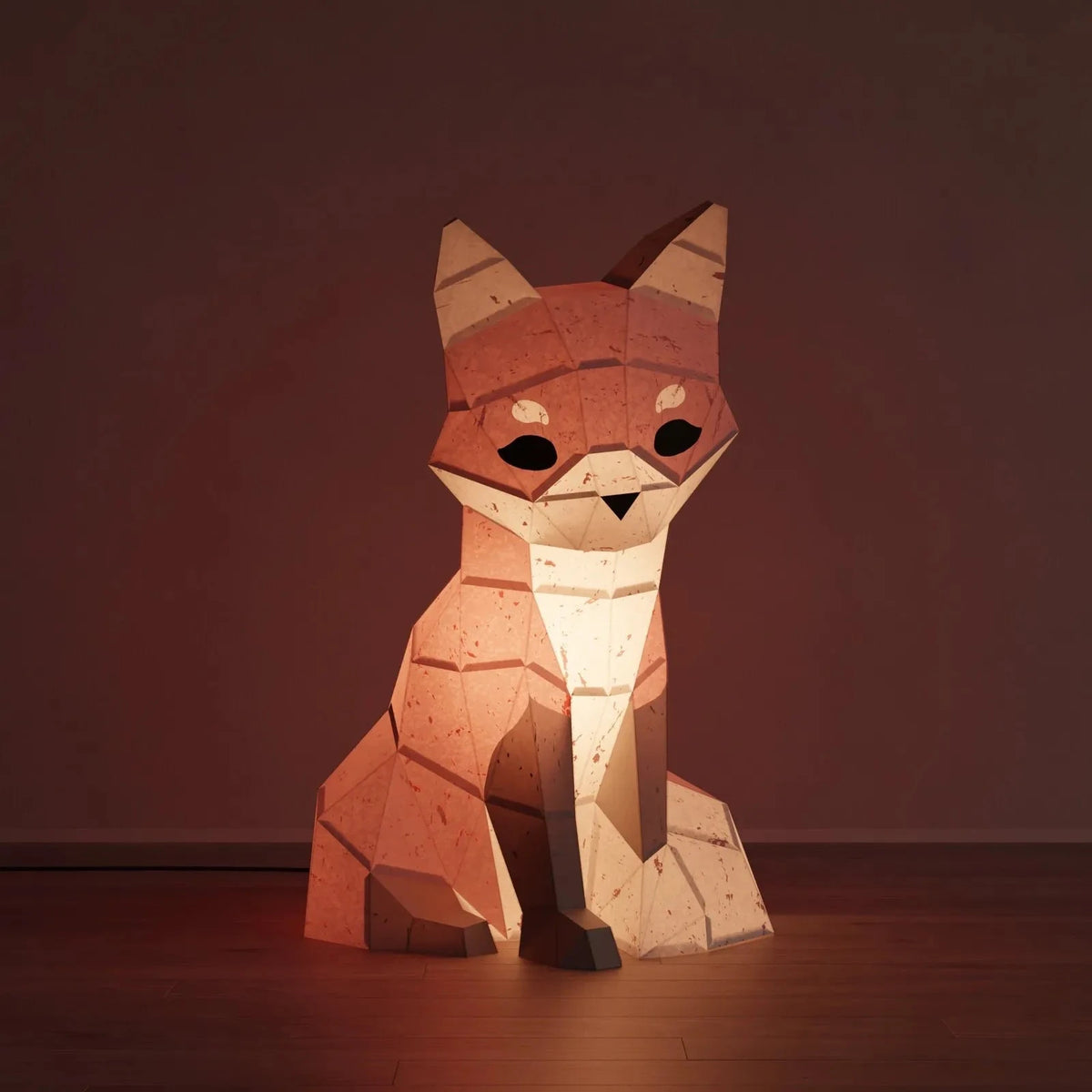 Veilleuse 🦊SHIRO🦊 le Renard - Kit Papercraft 3D - à monter soi-même- by MOKI MOKI