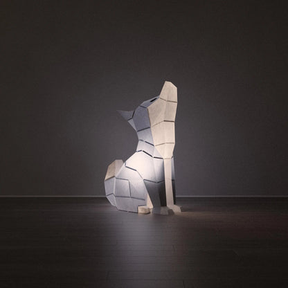 Veilleuse 🐺OKA🐺 Le loup- Kit DIY Papercraft 3D - à monter soi-même- by MOKI MOKI