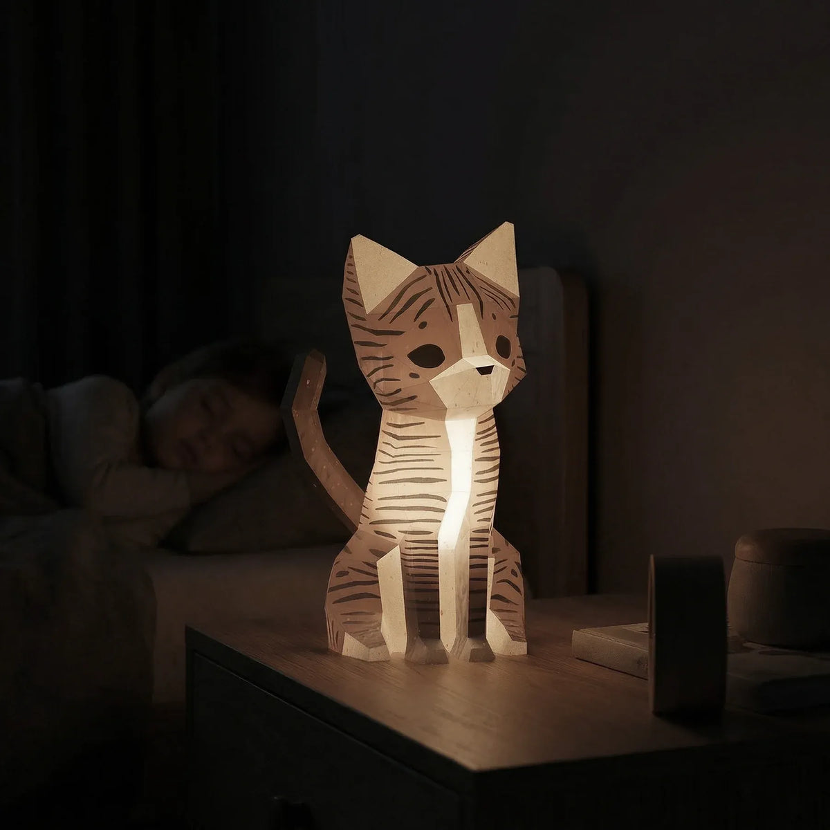 Veilleuse😻NEKO😻 le Chat - Kit DIY - Papercraft 3D - à monter soi-même- by MOKI MOKI