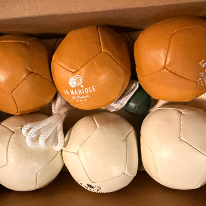 Boules de pétanque en cuir recyclé - En intérieur comme en extérieur